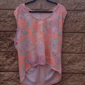 Free People Sleeveless Floral Hi/Lo Top